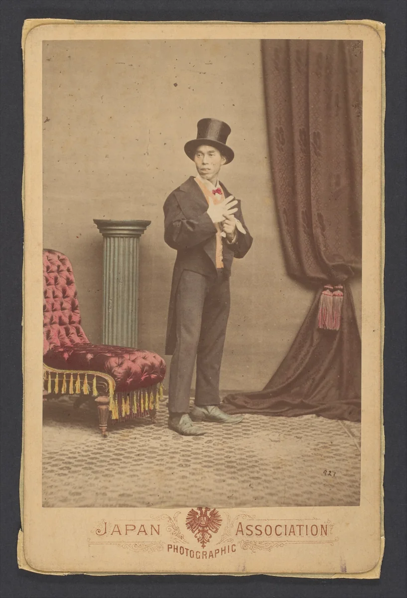 [Studio Portrait of a Japanese Man in Western Clothing] by Raimund von Stillfried, photograph, 1880-1889