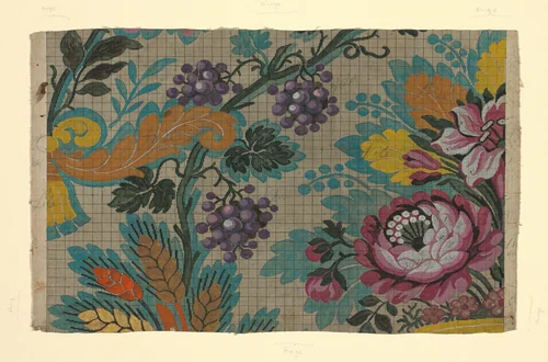 Mise-en-carte (Point-paper) by France, textile, 1760-1790