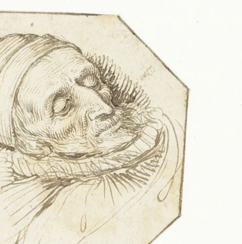 Portret van een man op zijn sterfbed by Jacques de Gheyn, drawing, 1575-1625