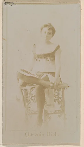Queenie Rich, from the Actresses series (N245) issued by Kinney Brothers to promote Sweet Caporal Cigarettes by Kinney Brothers Tobacco Company, photograph, 1890