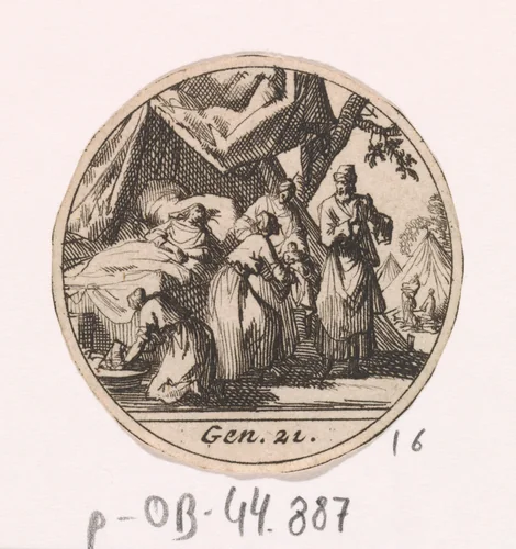 Geboorte van Isaak by Jan Luyken, print, 1700