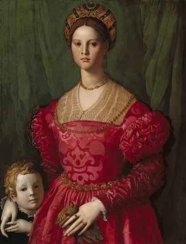 A Young Woman and Her Little Boy by Agnolo Bronzino, painting, 1540
