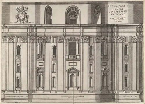 St. Peter's, from "Speculum Romanae Magnificentiae" by Vincenzo Luchino, print, 1564