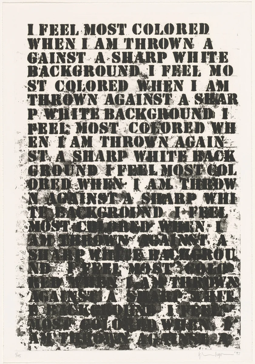 Untitled: Four Etchings [B] by Glenn Ligon, print, 1992