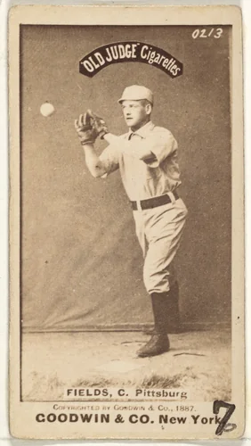 John Joseph "Jocko" Fields, Catcher, Pittsburgh, from the Old Judge series (N172) for Old Judge Cigarettes by Goodwin & Company, photograph, 1887