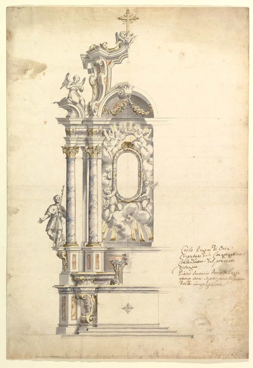 Design for an Altar by anonymous, drawing, 1700-1780
