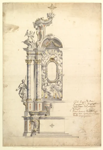 Design for an Altar by anonymous, drawing, 1700-1780