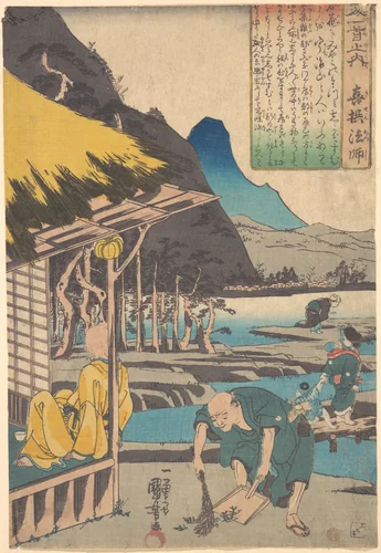 The Poet's Cabin in Tatsumi by Utagawa Kuniyoshi (歌川國芳), print, 1845