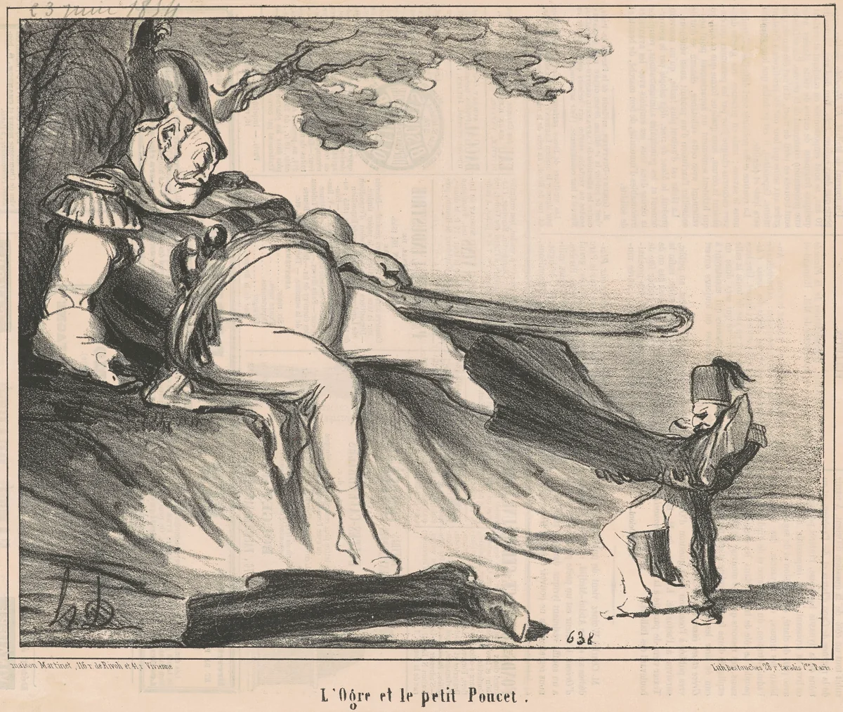 L'ogre et le petit poucet by Honoré Daumier, print, 1854