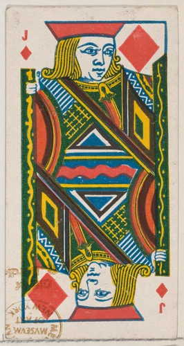 Jack of Diamonds (red), from the Playing Cards series (N84) for Duke brand cigarettes by W. Duke, Sons & Co., print, 1888