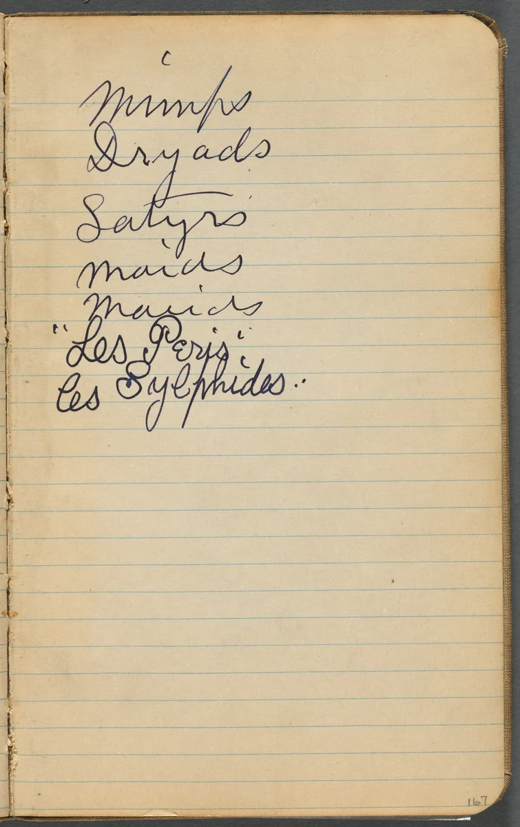 Sketchbook, page 167: Notes by Maurice Prendergast, book, 1905-1910