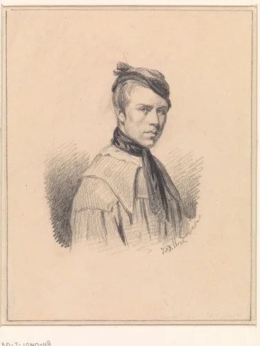 Zelfportret by Adolphe Alexandre Dillens, drawing, 1841