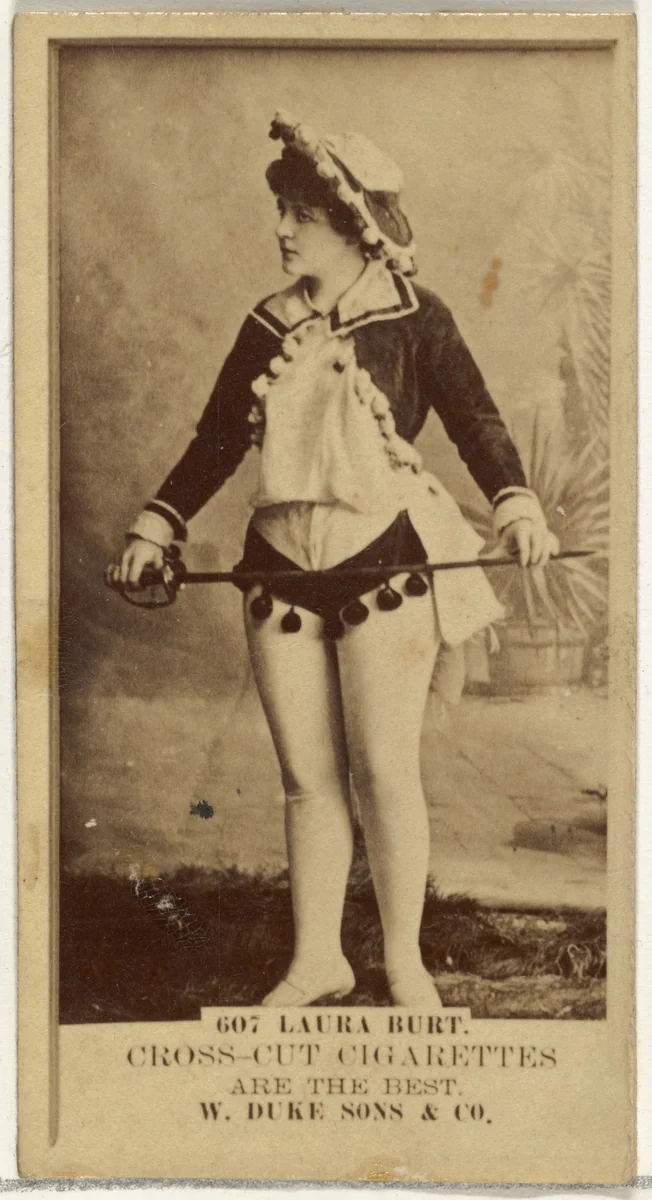 Card Number 607, Laura Burt, from the Actors and Actresses series (N145-3) issued by Duke Sons & Co. to promote Cross Cut Cigarettes by W. Duke, Sons & Co., photograph, 1880-1889