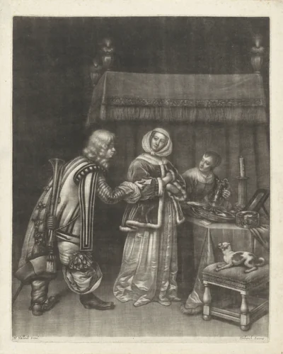 Geweigerde brief by Wallerant Vaillant, print, 1668-1677