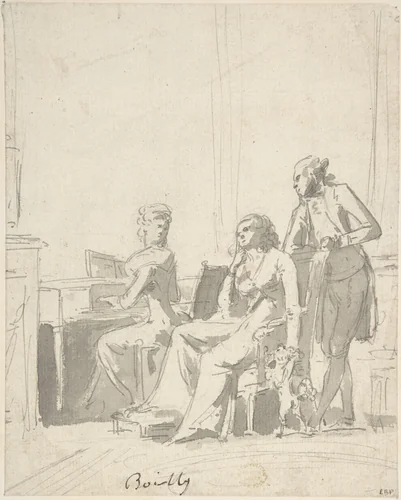 Conversation Piece by Louis-Léopold Boilly, drawing, 1789-1793