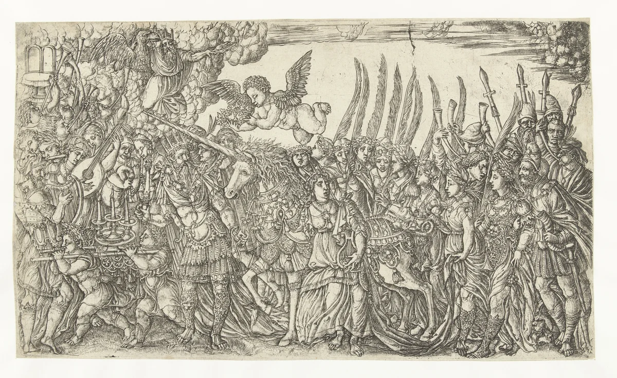 De triomf van de eenhoorn by Jean Duvet, print, 1540-1550