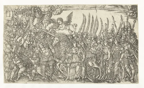 De triomf van de eenhoorn by Jean Duvet, print, 1540-1550
