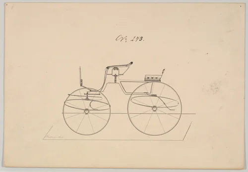 Dog Cart Phaeton # 243 by Brewster & Co., drawing, 1850-1870