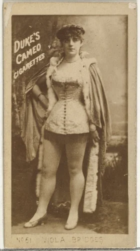 Card Number 51, Viola Bridges, from the Actors and Actresses series (N145-4) issued by Duke Sons & Co. to promote Cameo Cigarettes by W. Duke, Sons & Co., photograph, 1880-1889