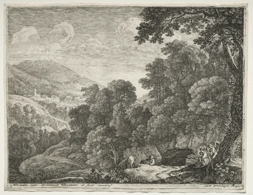 The Flight into Egypt: The Cave by Herman van Swanevelt, print, 1652-1654