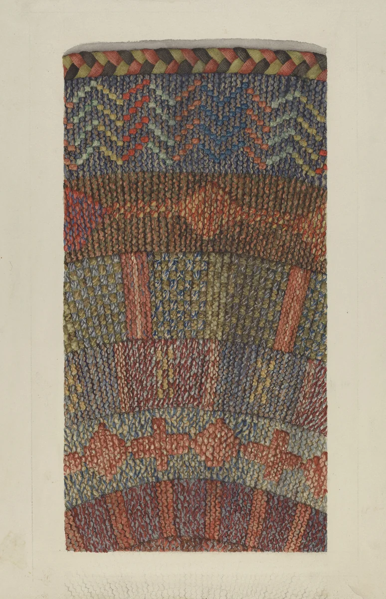 Knitted Rug by Ingrid Selmer-Larsen, index of american design, 1935-1942