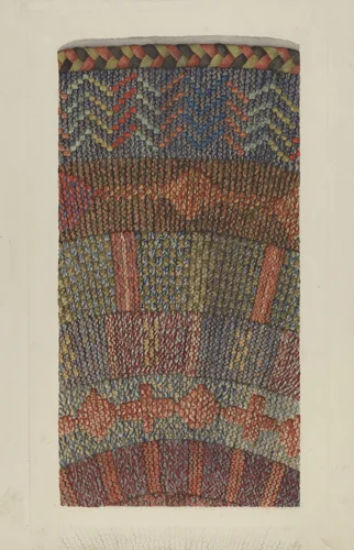 Knitted Rug by Ingrid Selmer-Larsen, index of american design, 1935-1942