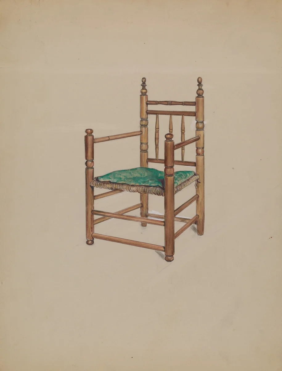 Carver Armchair by Charles Squires, index of american design, 1935-1942