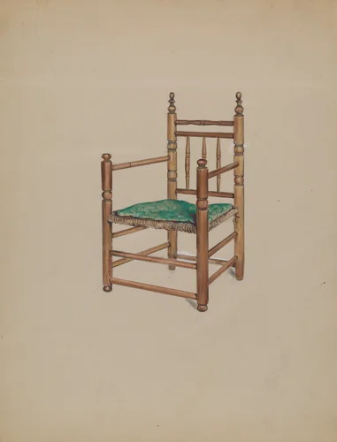 Carver Armchair by Charles Squires, index of american design, 1935-1942