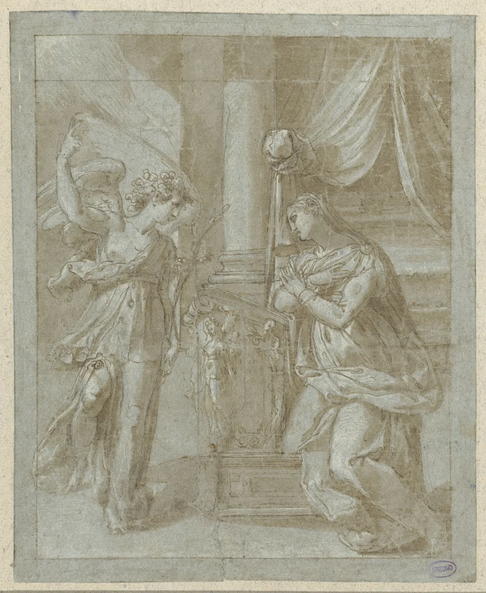 De verkondiging by Unknown, drawing, 1530-1620