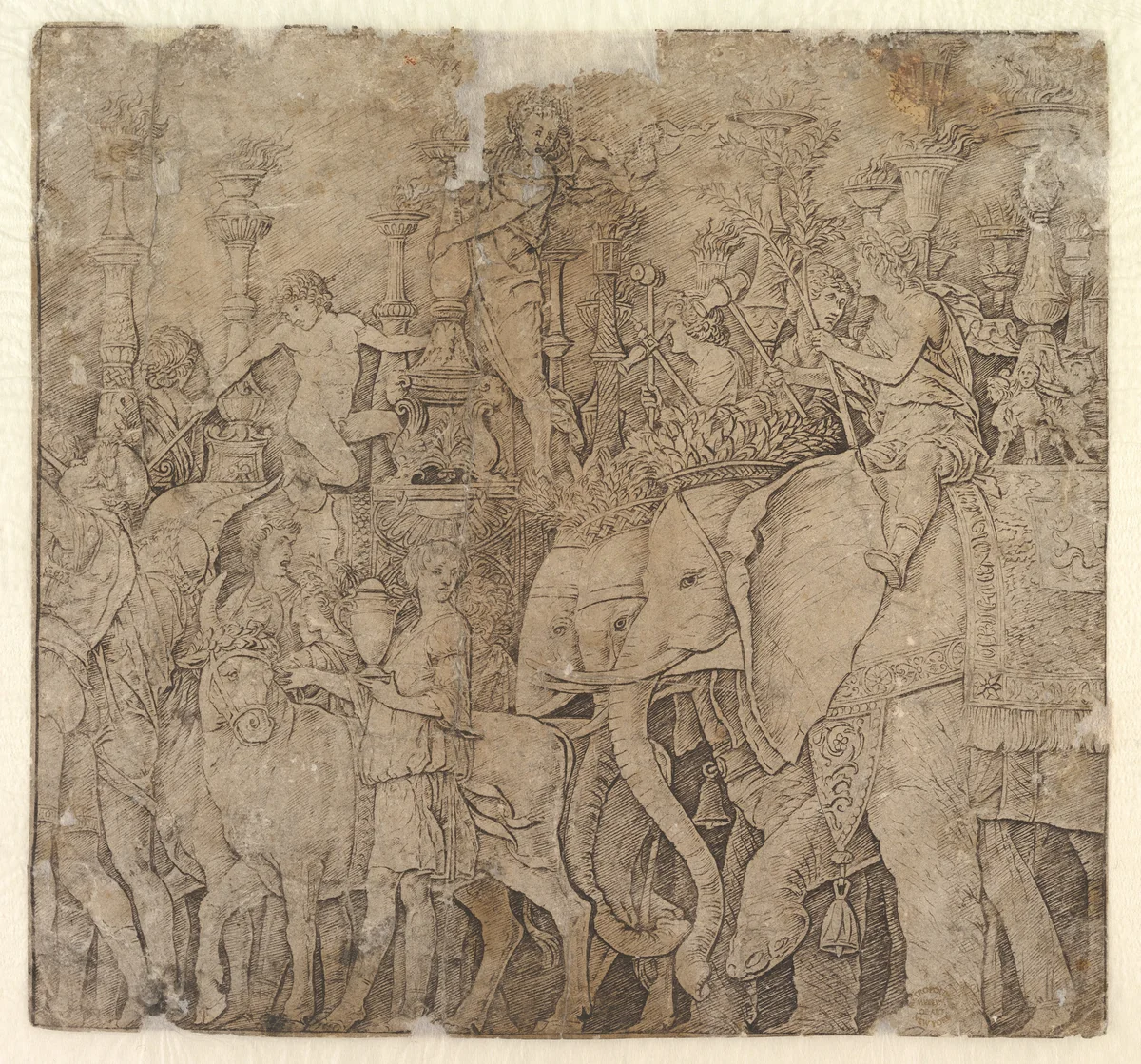 Triumph of Julius Caesar by Andrea Mantegna, print, 1485-1500