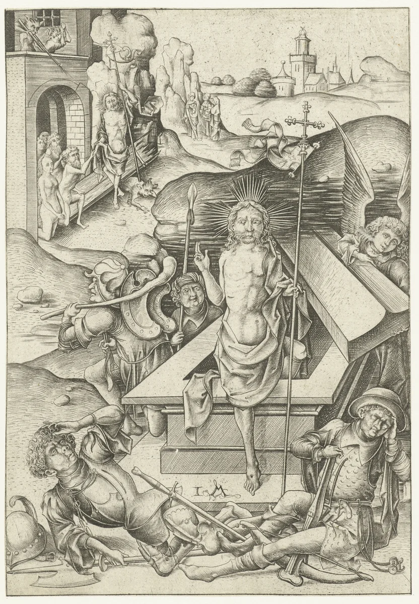 De opstanding by Unknown, print, 1455-1503