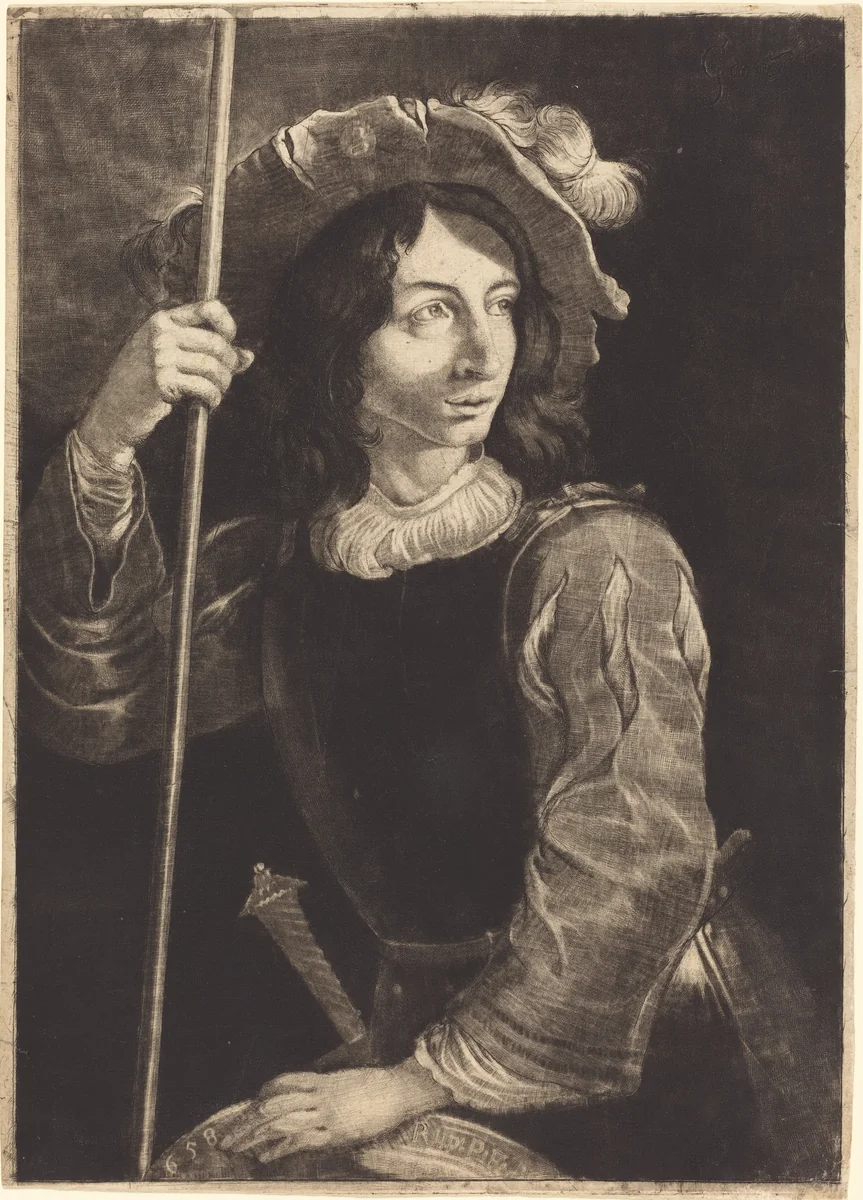 The Standard Bearer by Prince Rupert, print, 1658