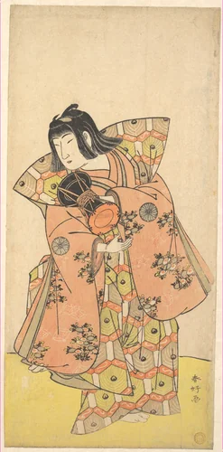 The Actor Nakamura Tomijuro as Bijomaru in the Drama "Kikujido" Shuen no Iwaya" by Katsukawa Shunkō (勝川春好), print, 1763-1783