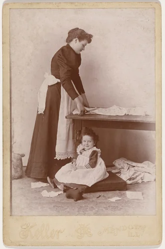 "Pearl Keller, 18 Months Old, and Ada Sylvester" by Gottlieb Keller, photograph, 1888-1898