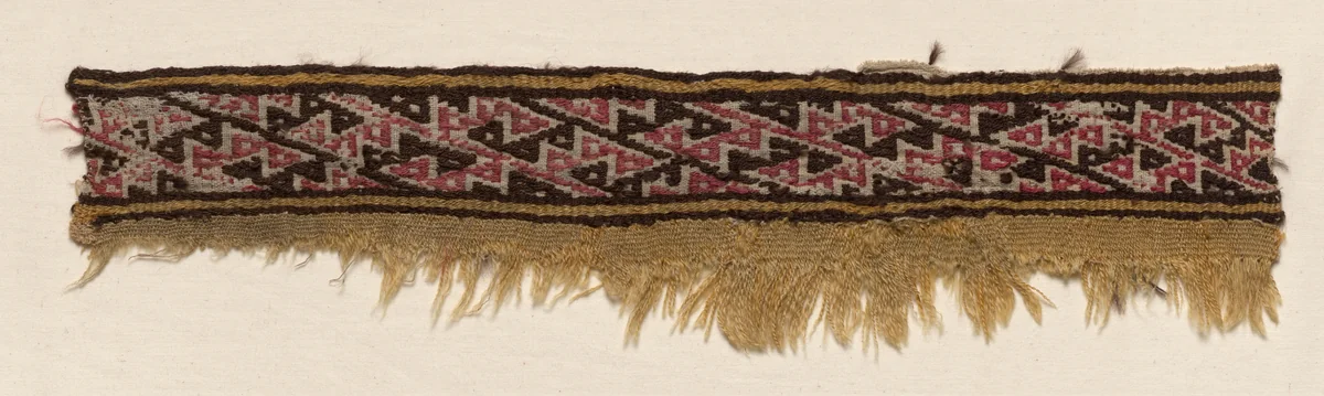 Four Border Strips by Unknown, textile, 1100-1400