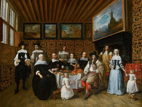 Family Portrait by Gillis van Tilborgh, painting, 1665