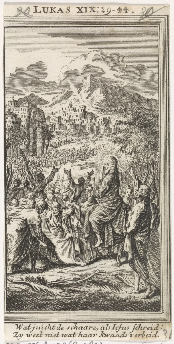 Intocht in Jerusalem by anonymous, print, 1712