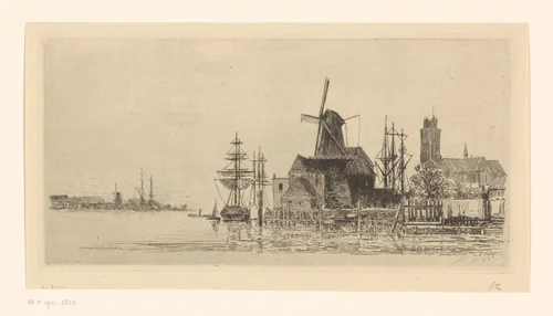 Gezicht op Dordrecht by Carel Nicolaas Storm van 's-Gravesande, print, 1877