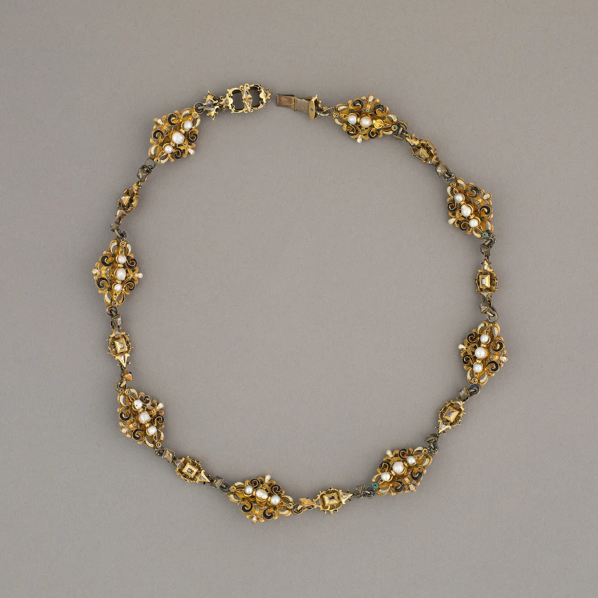 Fifteen Links Mounted as a Necklace by Italian, metalwork, 1550-1600