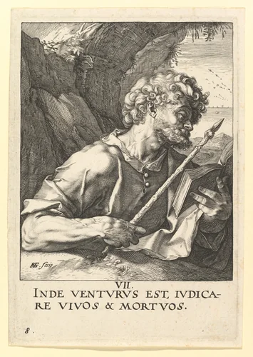 St. Thomas, from "Christ, the Apostles and St. Paul with the Creed" by Hendrick Goltzius, print, 1584-1594