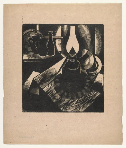 In a Kitchen - Still Life by Nikolai Kupreianov, print, 1920
