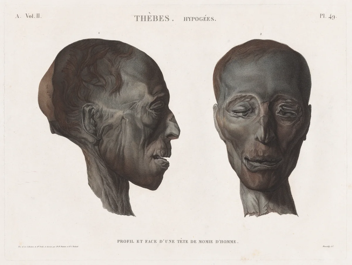 Description of Egypt: Thebes. Hypogees Vol. II, Pl. 49 by Antoine Maxime Monsaldy, print, 1812-1816