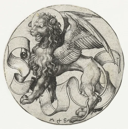 Symbolen van de vier evangelisten by Unknown, print, 1470-1491
