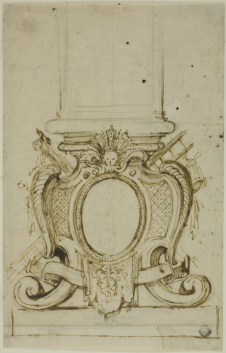 Design for the Base of a Pedestal by Unknown Artist, drawing, 1700-1799