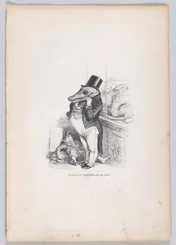 Only his belly was remarkable, from "Scenes from the Private and Public Life of Animals" by J. J. Grandville, print, 1832-1852