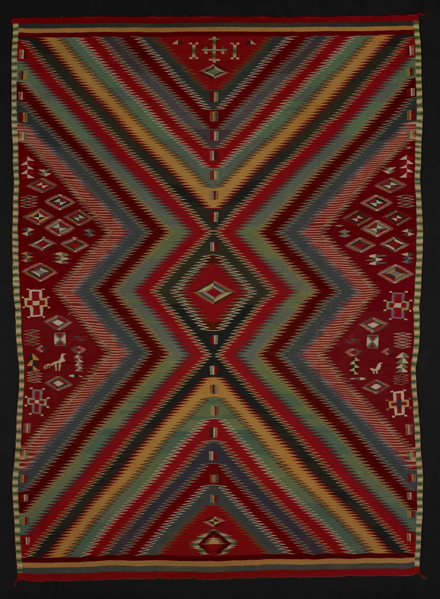 "Eye-Dazzler" Weaving by Navajo, textile, 1880-1900