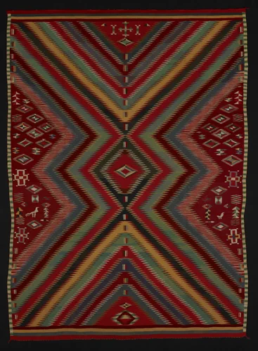 "Eye-Dazzler" Weaving by Navajo, textile, 1880-1900