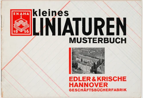 Kleines Liniaturen-Musterbuch, Edler & Krische Hannover, Geschäftsbücherfabrik by Kurt Schwitters, design, 1927