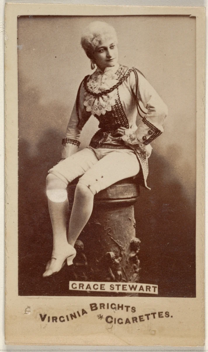Grace Stewart, from the Actors and Actresses series (N45, Type 6) for Virginia Brights Cigarettes by Allen & Ginter, photograph, 1885-1891