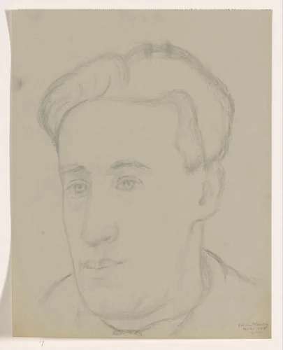 Zelfportret: B-1-1, 4 februari by Cor van Teeseling, drawing, 1942